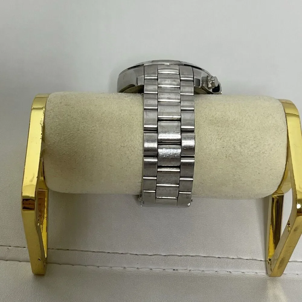 Michael Kors Silver Watch Layton Stainless Steel Chronograph MK5454 Quartz WORKS